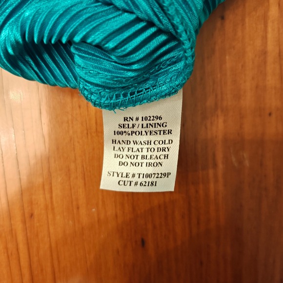 Pleated Tiered Mini Dress Connected Apparel Women 10P Aqua Cocktail Fairy Whimsy - Picture 5 of 5